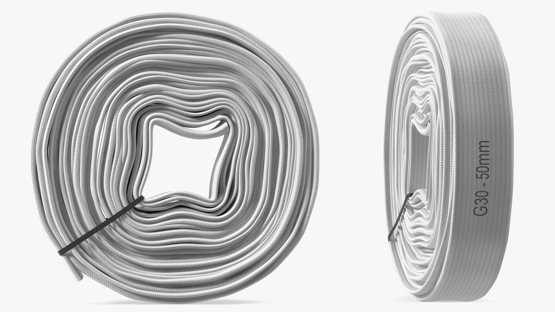 3D Fire Hose Folded
