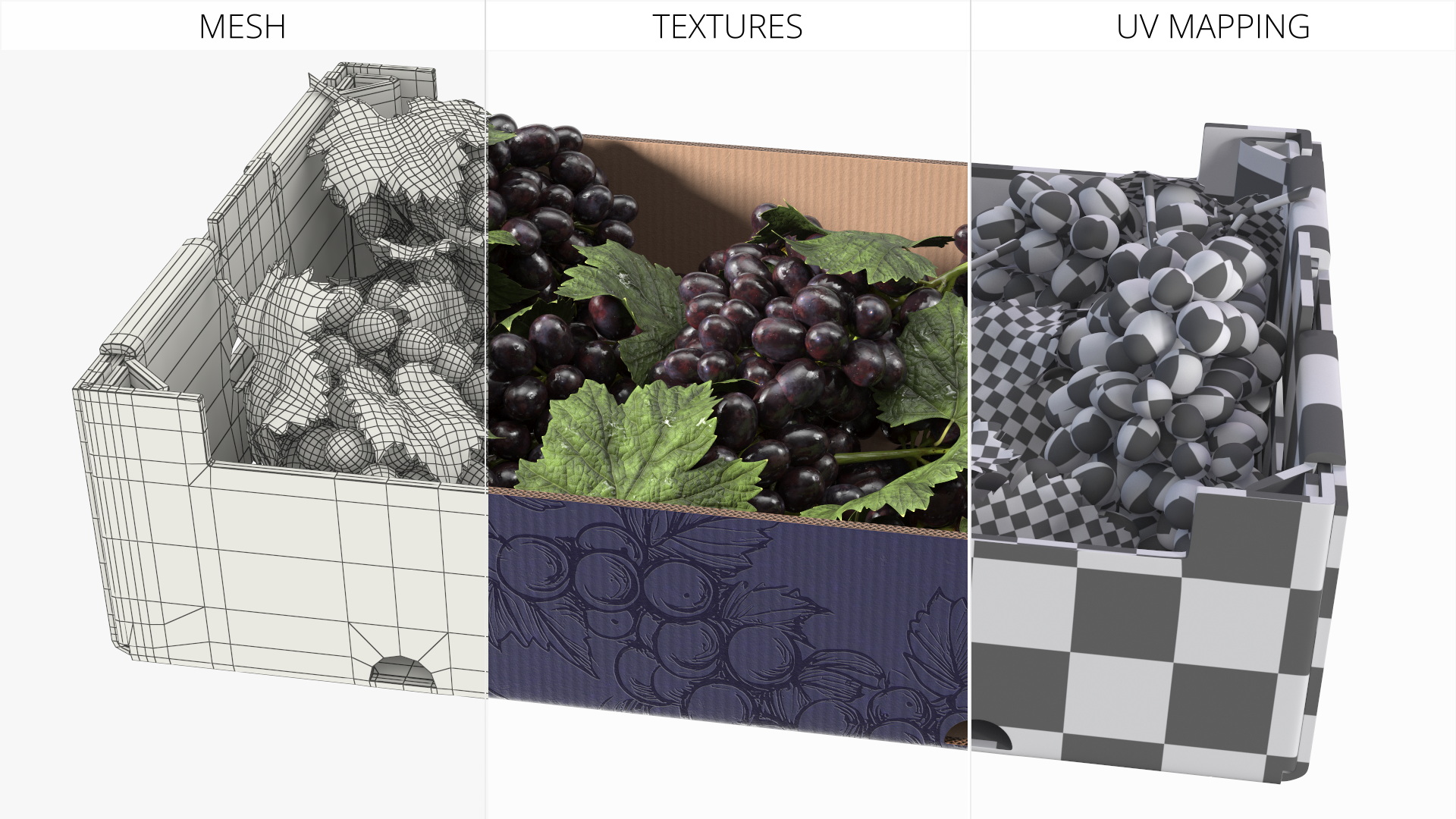 Black Grapes in Corrugated Organic Produce Box, view 11