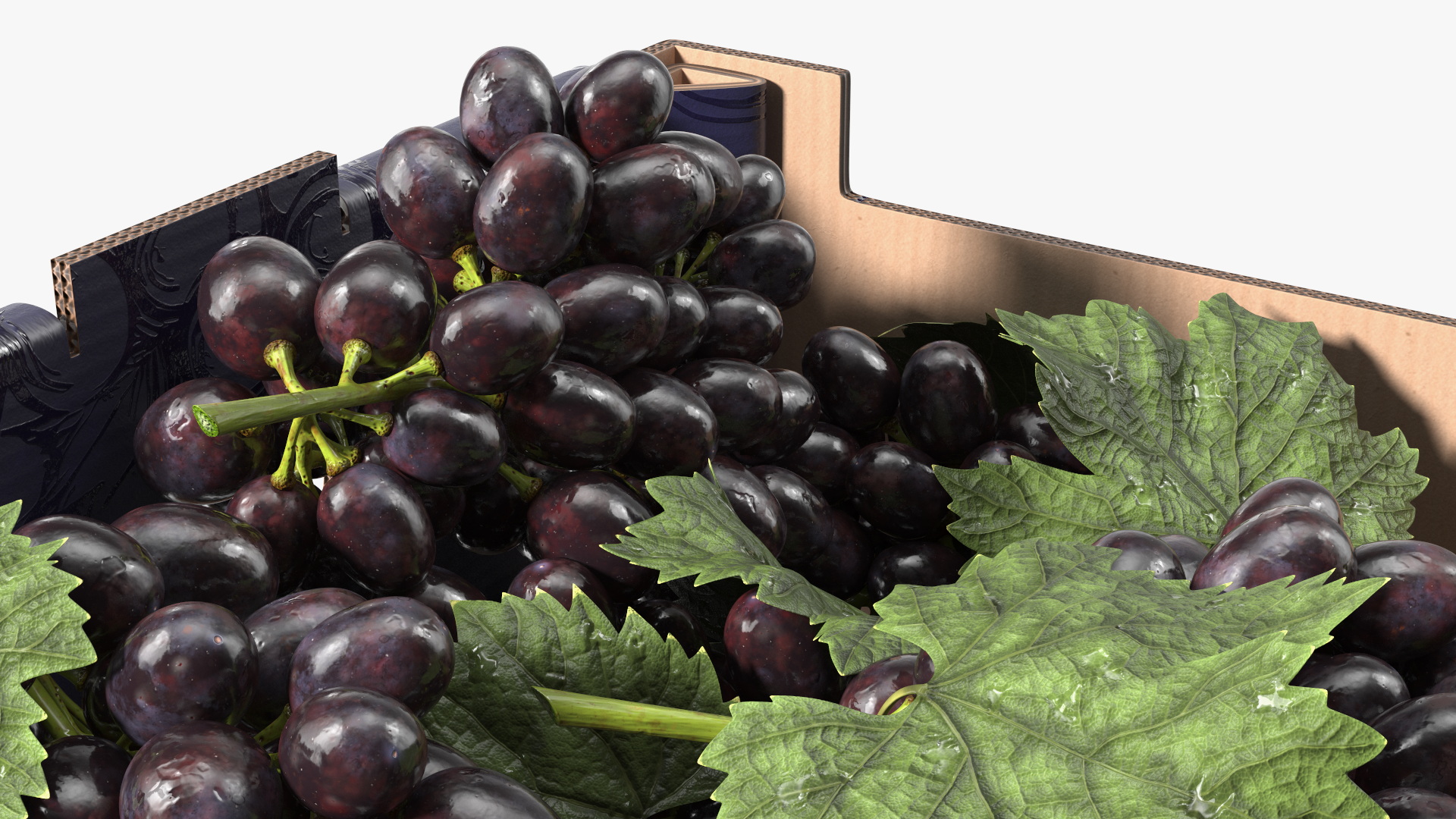 Black Grapes in Corrugated Organic Produce Box, view 7