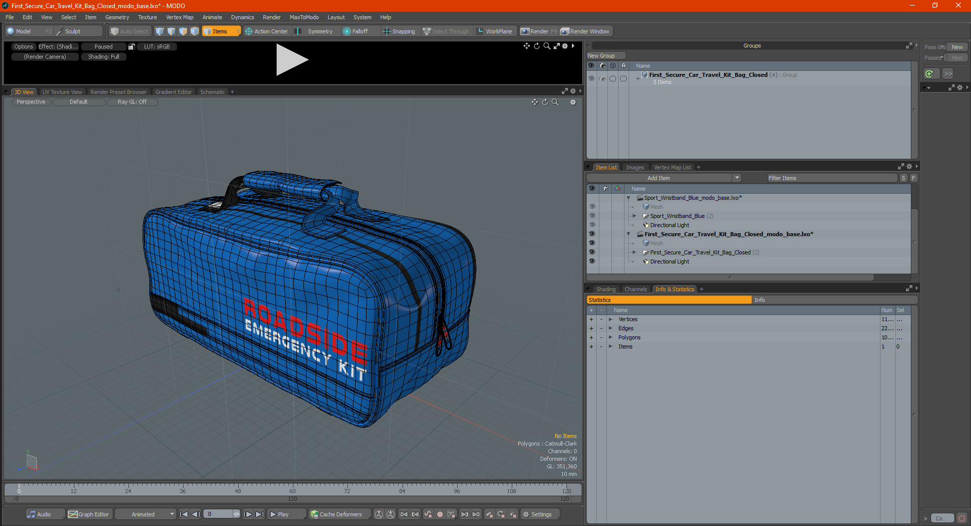 3D First Secure Car Travel Kit Bag Closed model