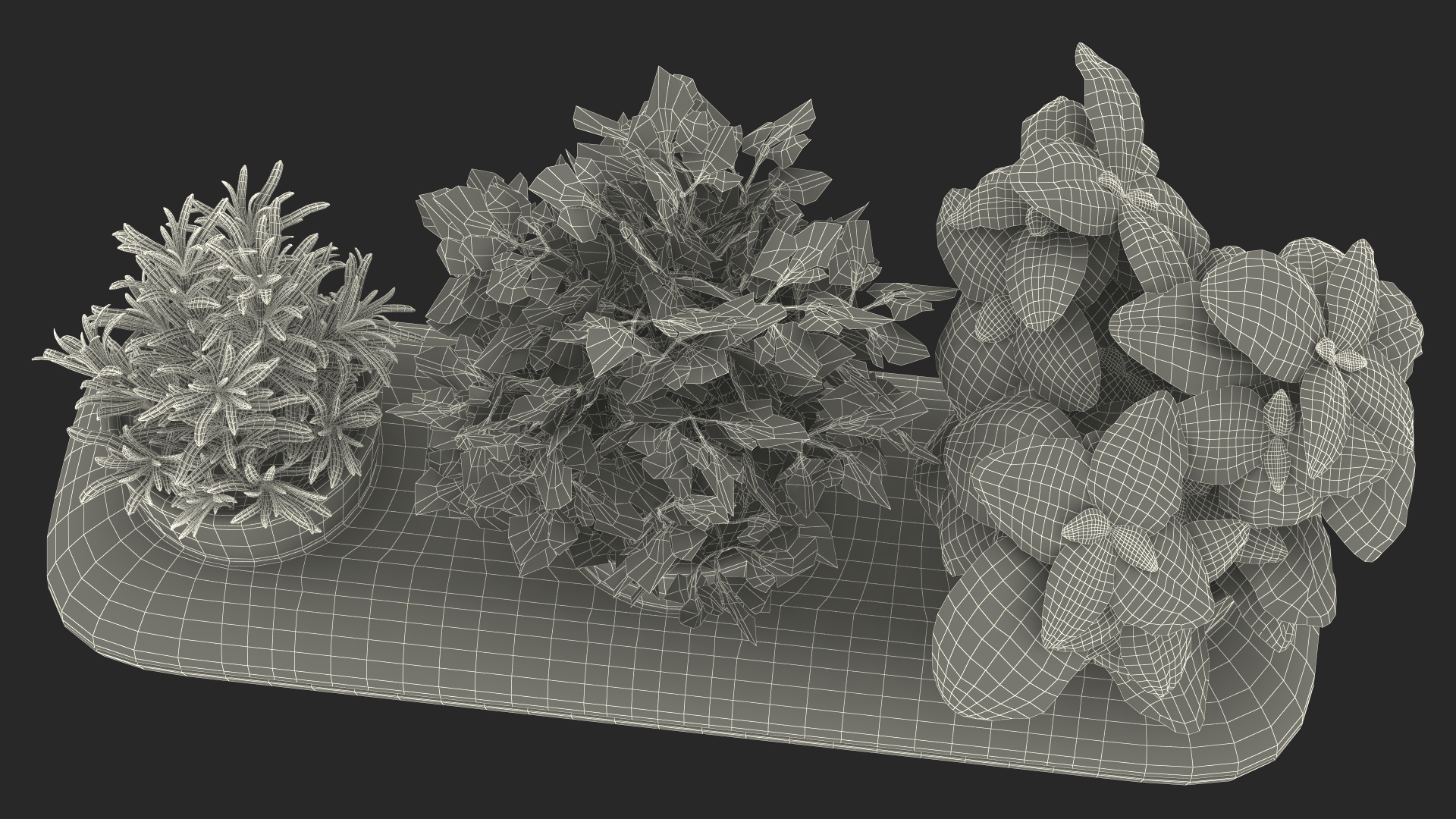 Trio Pot with Herbs Sagaform White 3D model