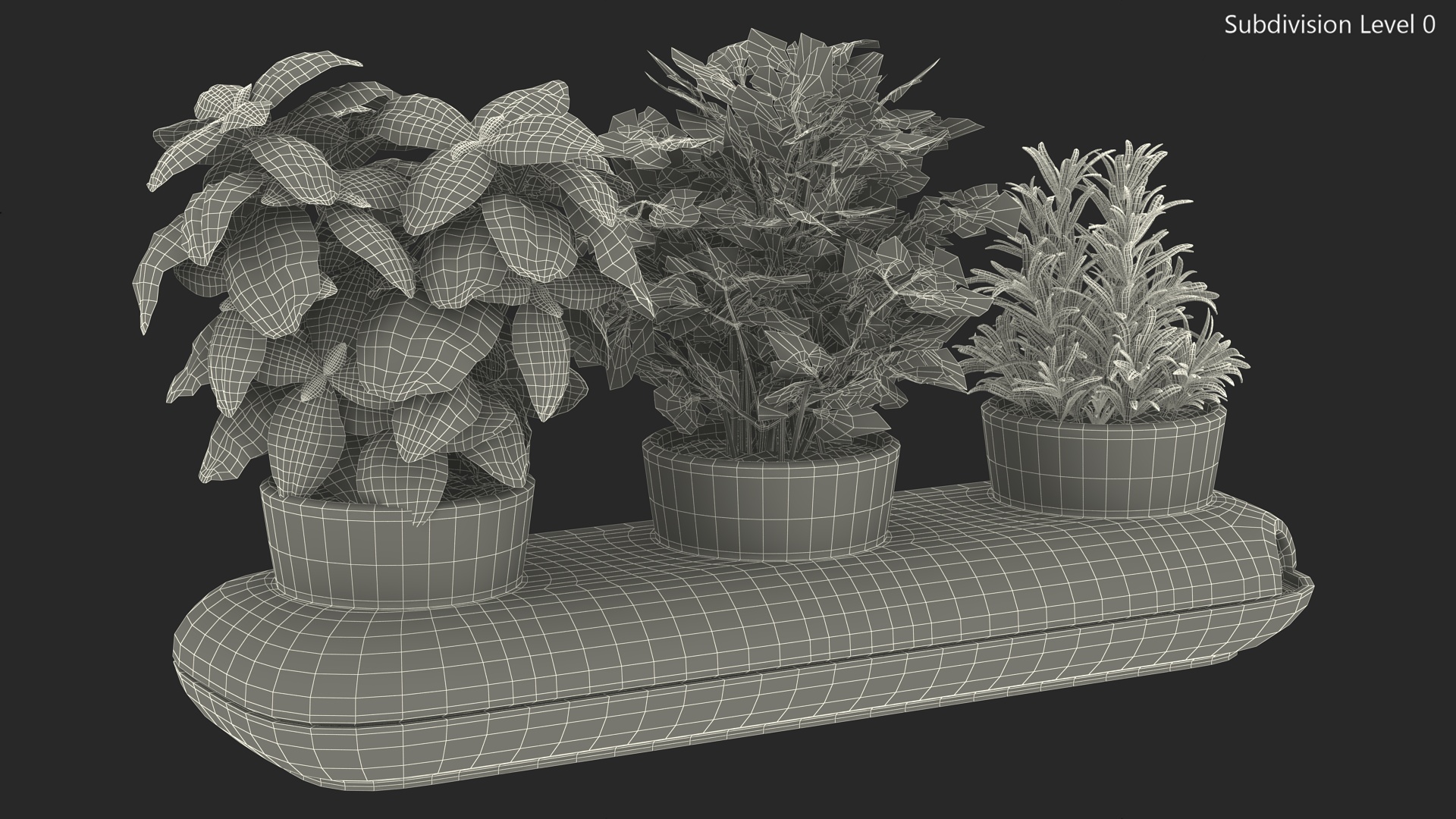 Trio Pot with Herbs Sagaform White 3D model