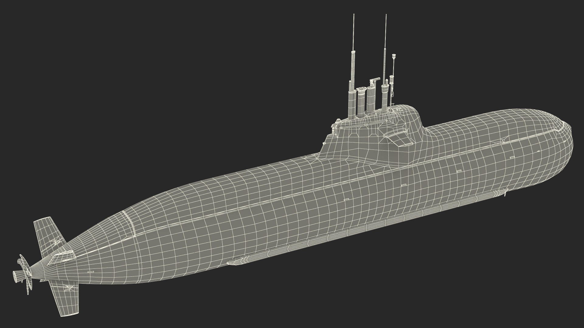 3D HDW Class 212A Submarine Wet model