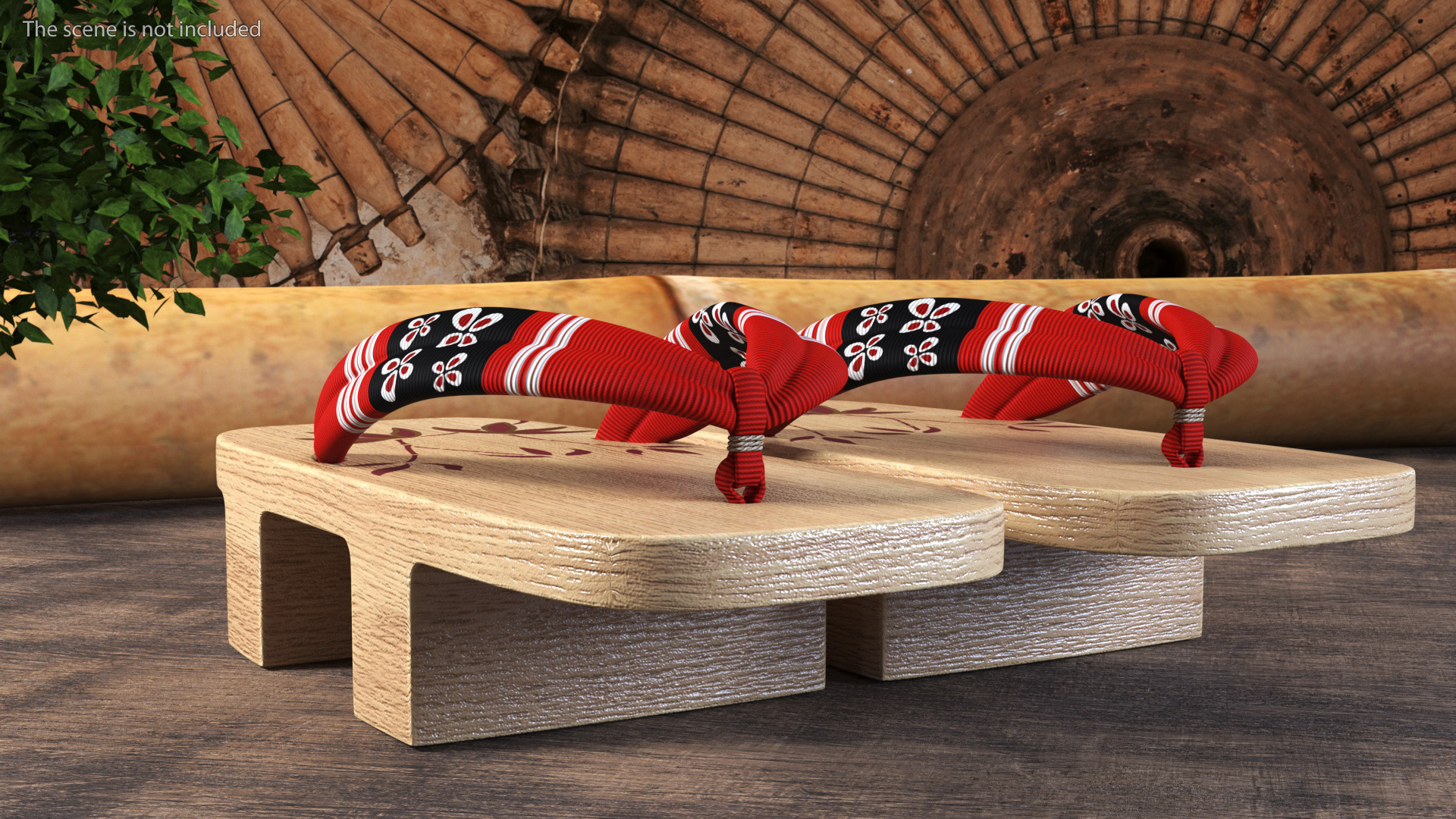 Light Geta Traditional Japanese Clogs 3D