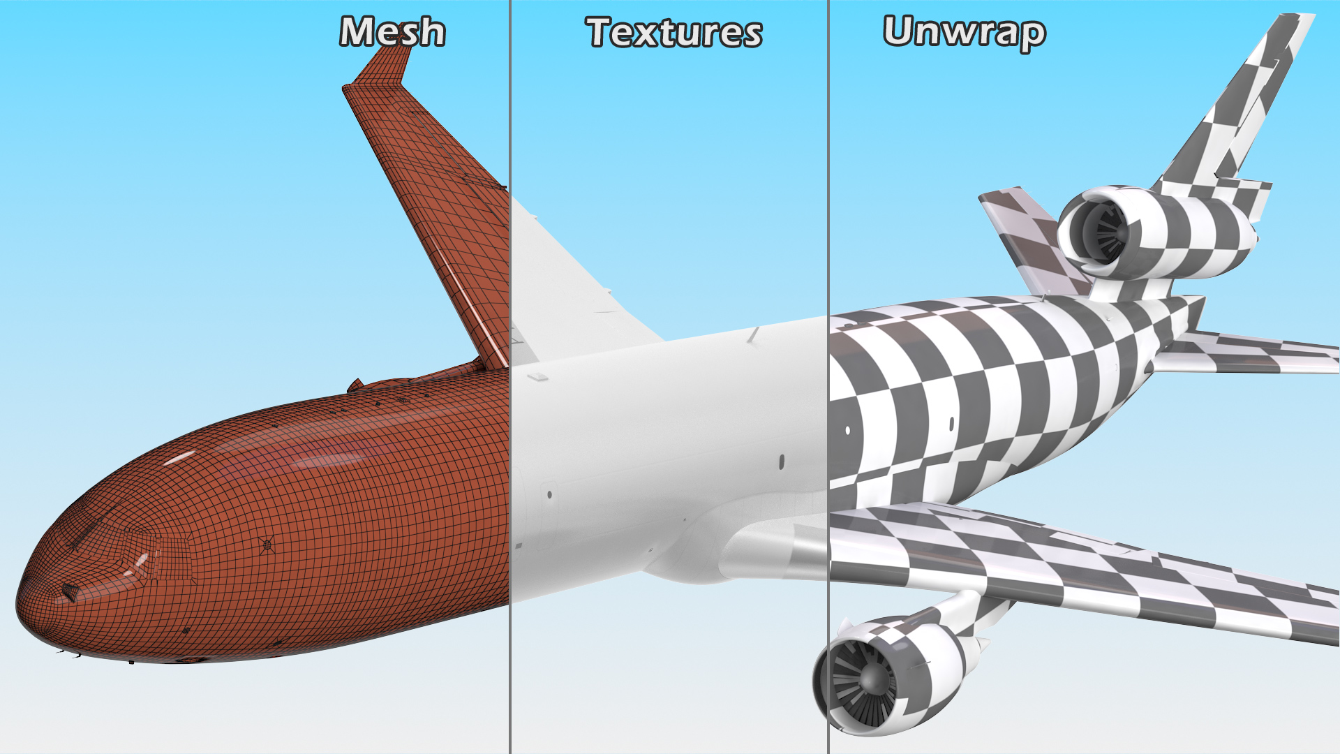 3D McDonnell Douglas MD11 Tri Jet Wide Body Airliner Flight