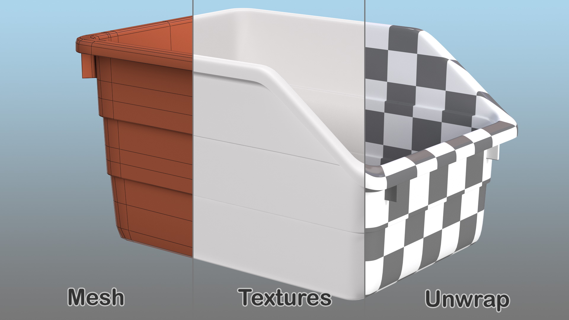 3D model White Plastic Storage Bin