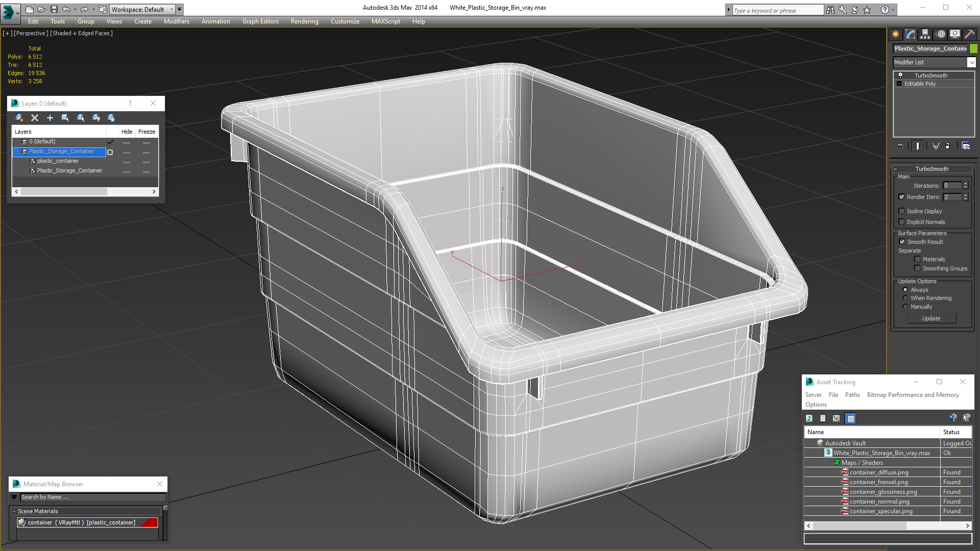 3D model White Plastic Storage Bin