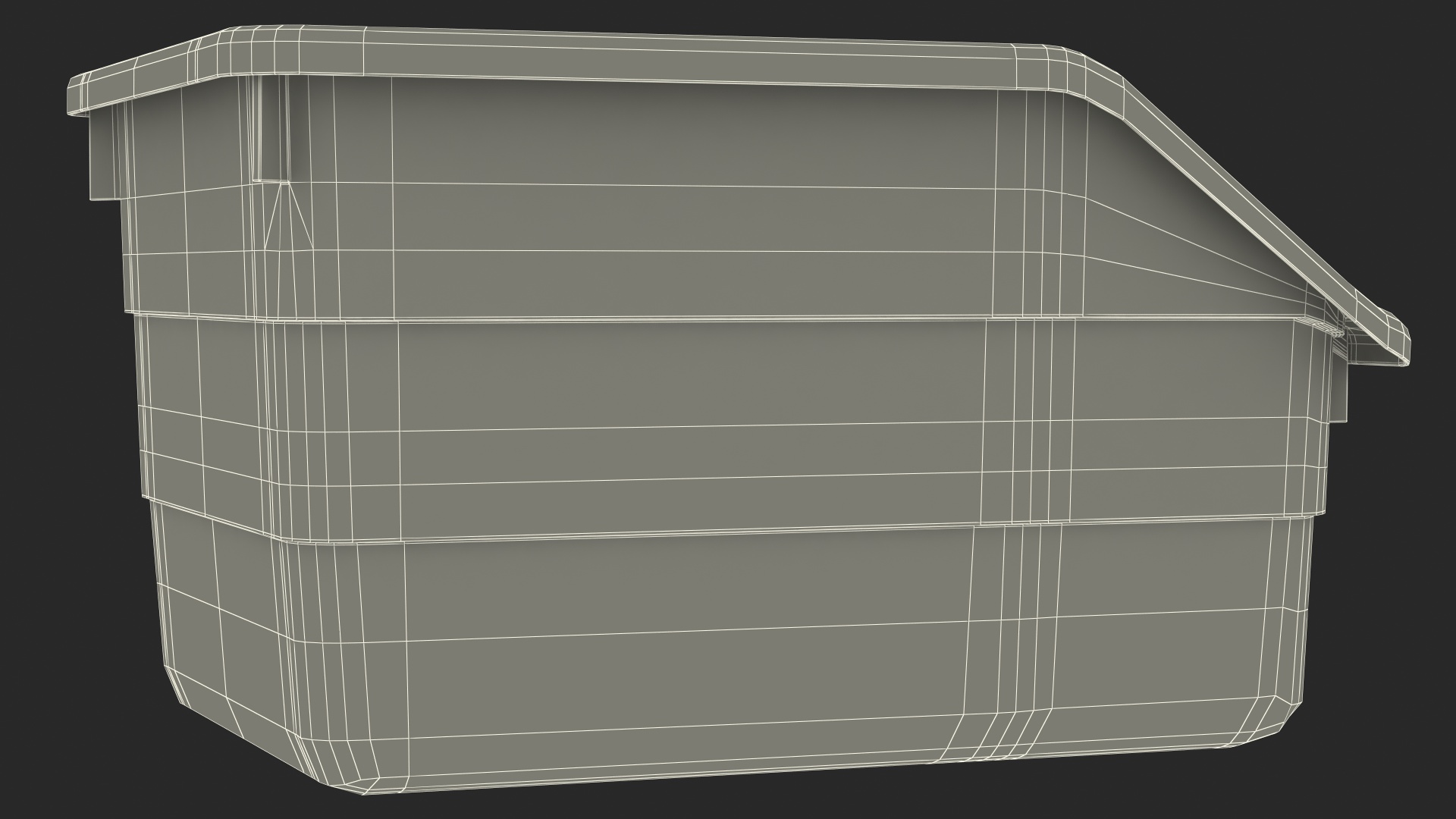 3D model White Plastic Storage Bin