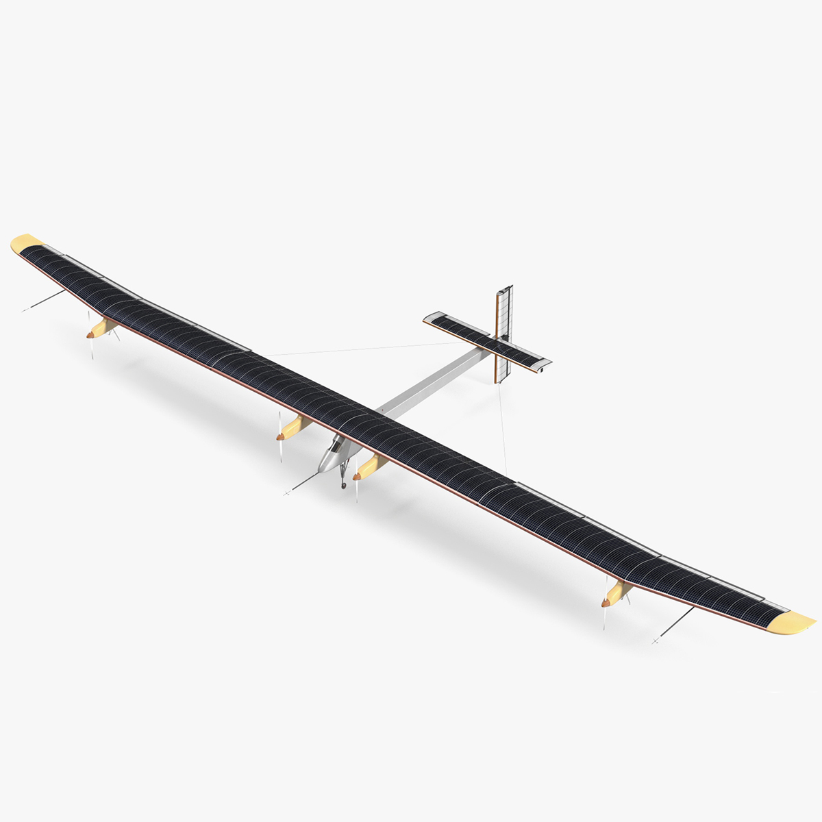 3D model Prototype of Solar Plane Rigged for Maya