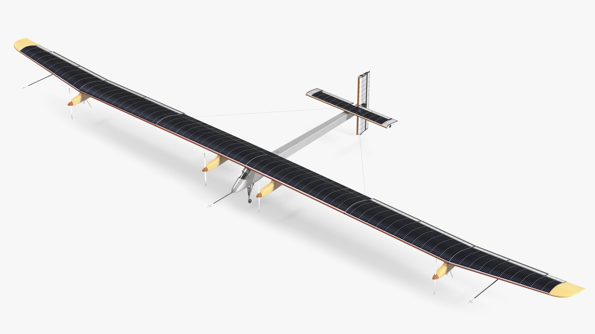 3D model Prototype of Solar Plane Rigged for Maya