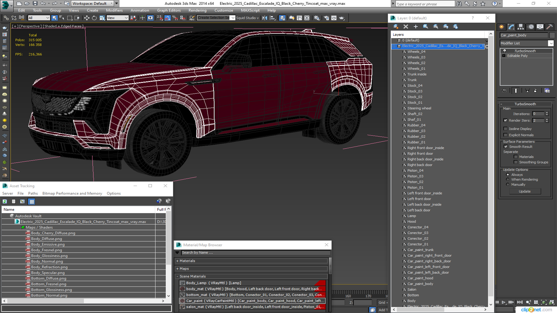 3D model Electric 2025 Cadillac Escalade IQ Black Cherry Tincoat