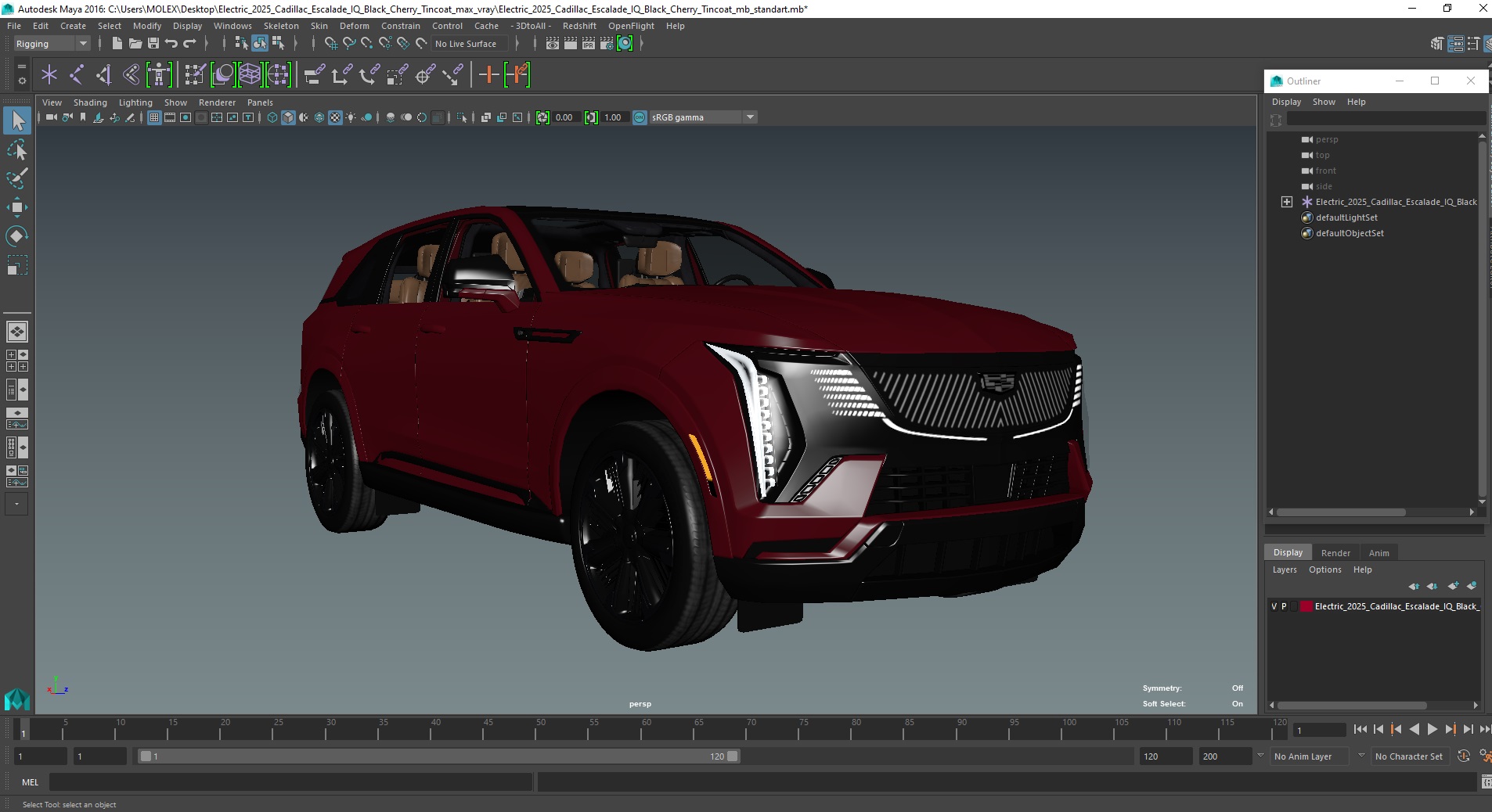 3D model Electric 2025 Cadillac Escalade IQ Black Cherry Tincoat