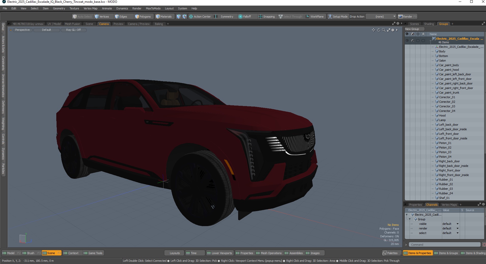 3D model Electric 2025 Cadillac Escalade IQ Black Cherry Tincoat
