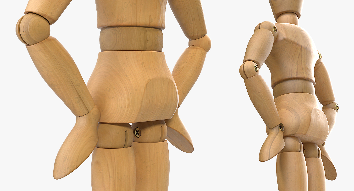 Wooden Dummy Toy Neutral Pose 3D model