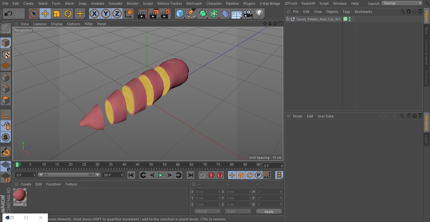3D model Sweet Potato Red Cut