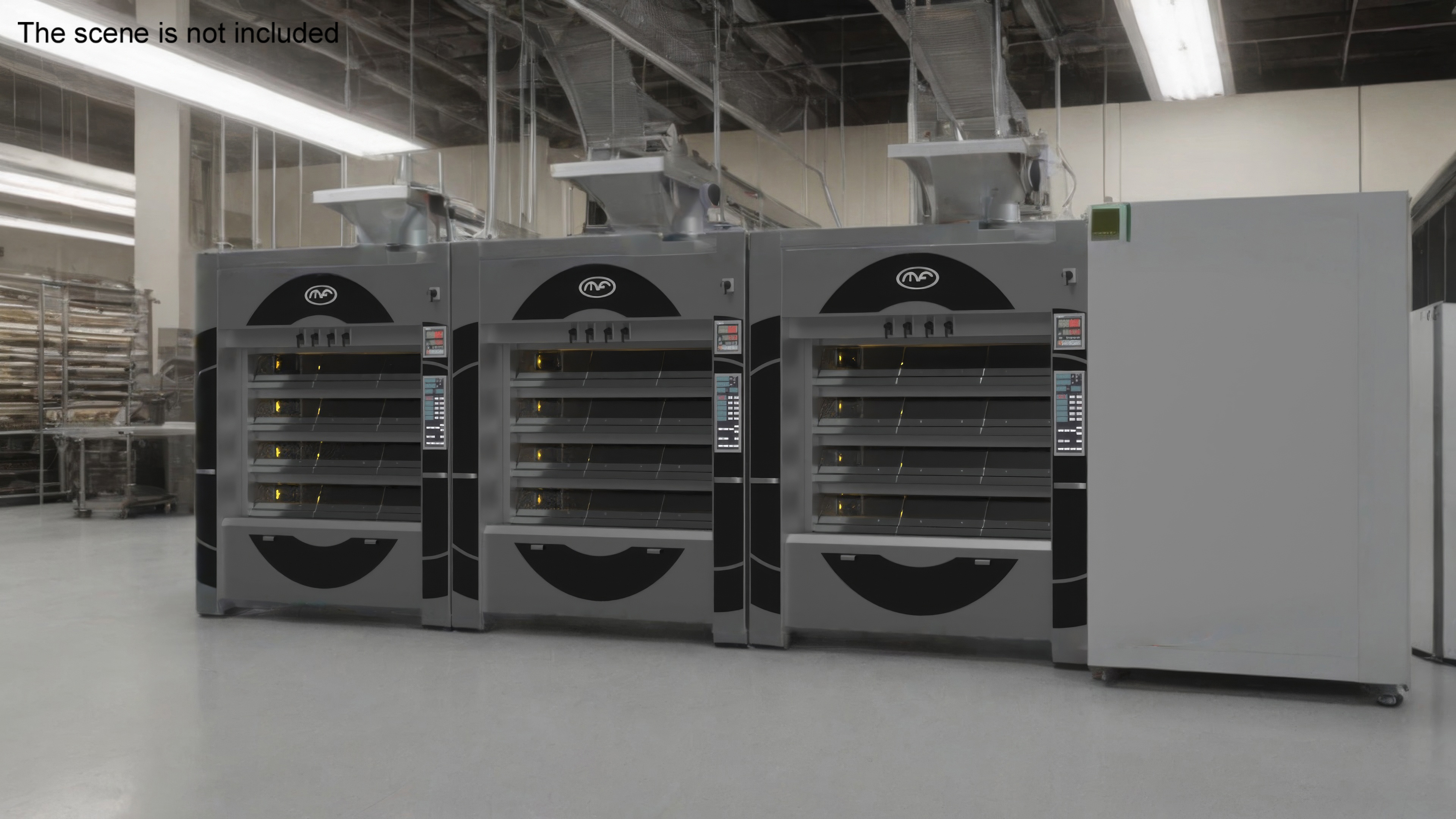 3D Steam Bakery Oven Mondial Forni Lights On