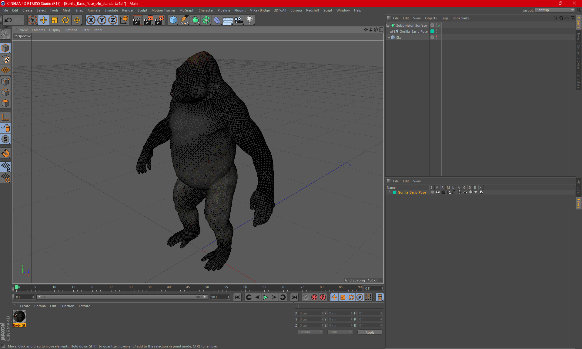 3D Gorilla Basic Pose model
