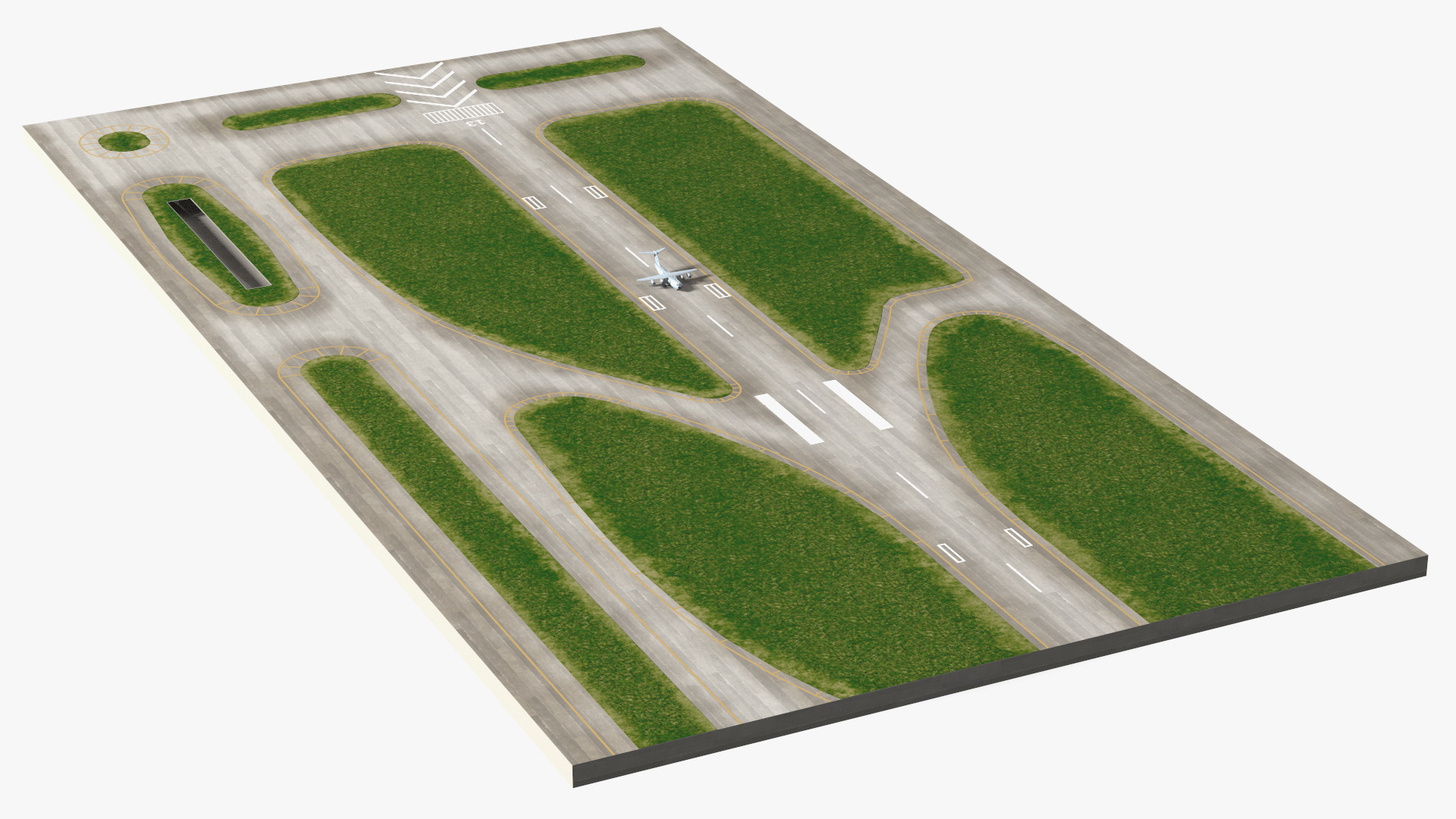 Airport Runway With Airbus A400M Atlas Military Transport 3D