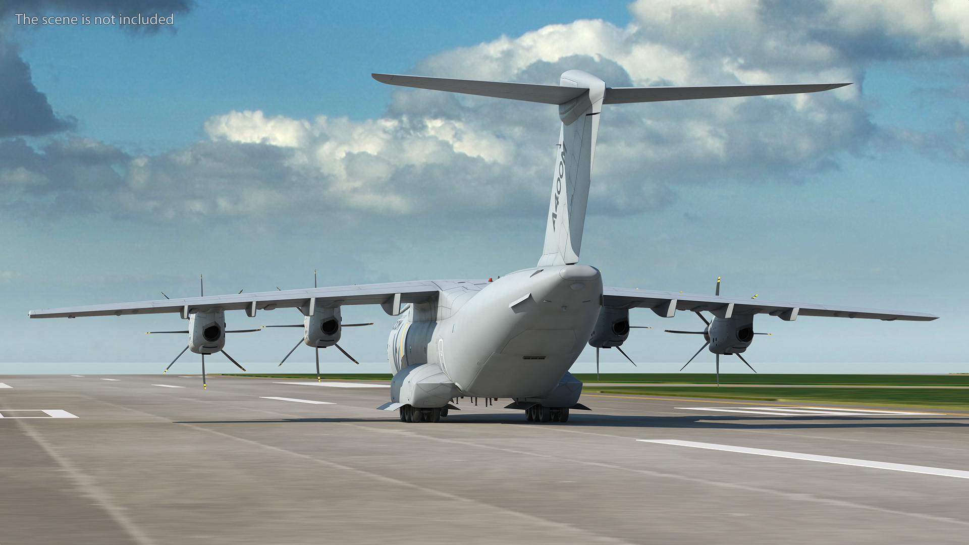 Airport Runway With Airbus A400M Atlas Military Transport 3D