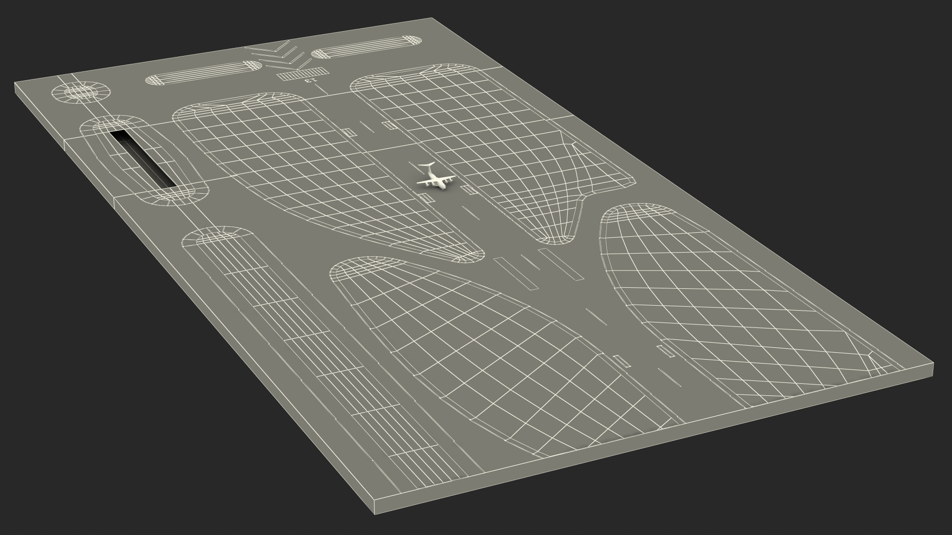 Airport Runway With Airbus A400M Atlas Military Transport 3D