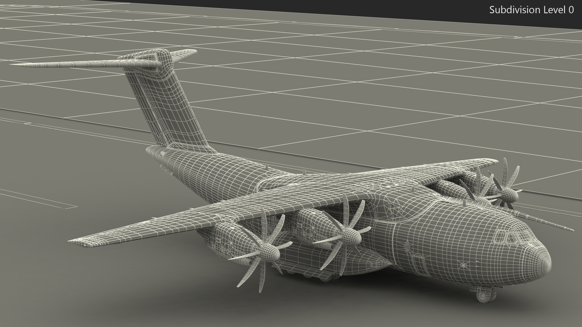 Airport Runway With Airbus A400M Atlas Military Transport 3D
