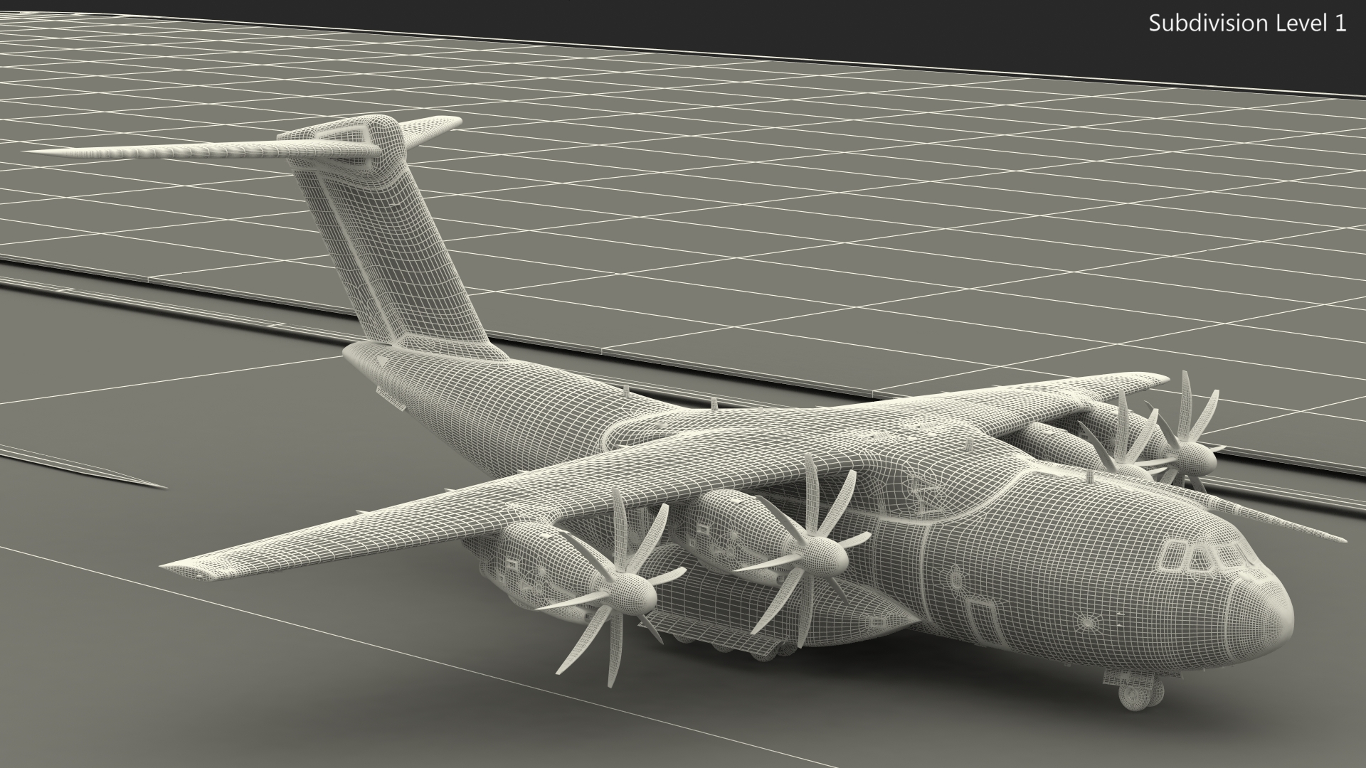 Airport Runway With Airbus A400M Atlas Military Transport 3D