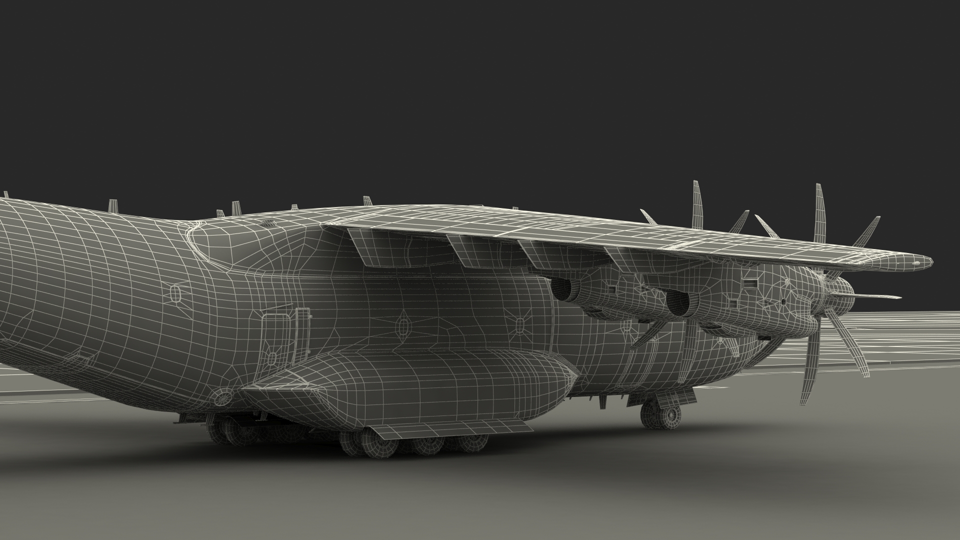 Airport Runway With Airbus A400M Atlas Military Transport 3D