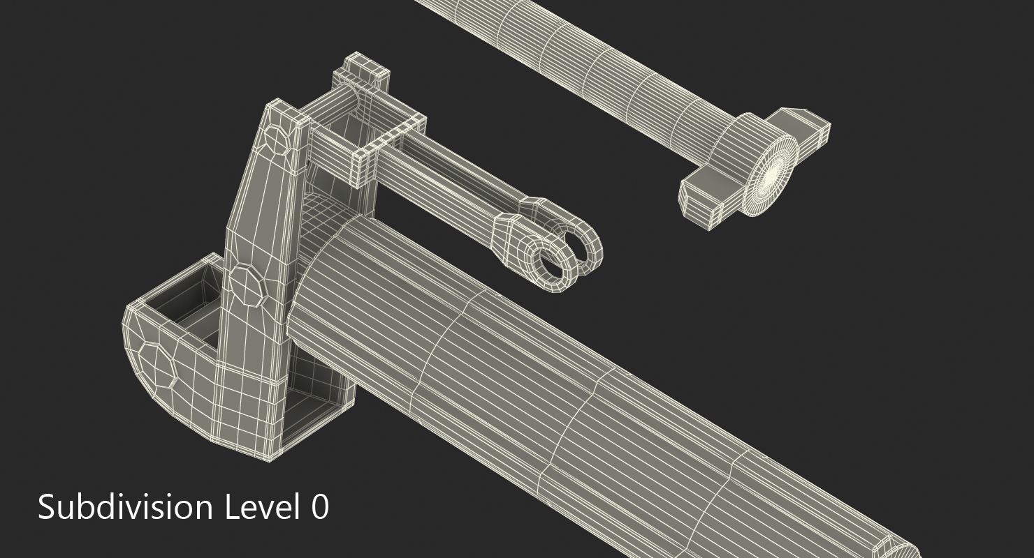 3D model Sci Fi Painted Hydraulic Cylinder 4
