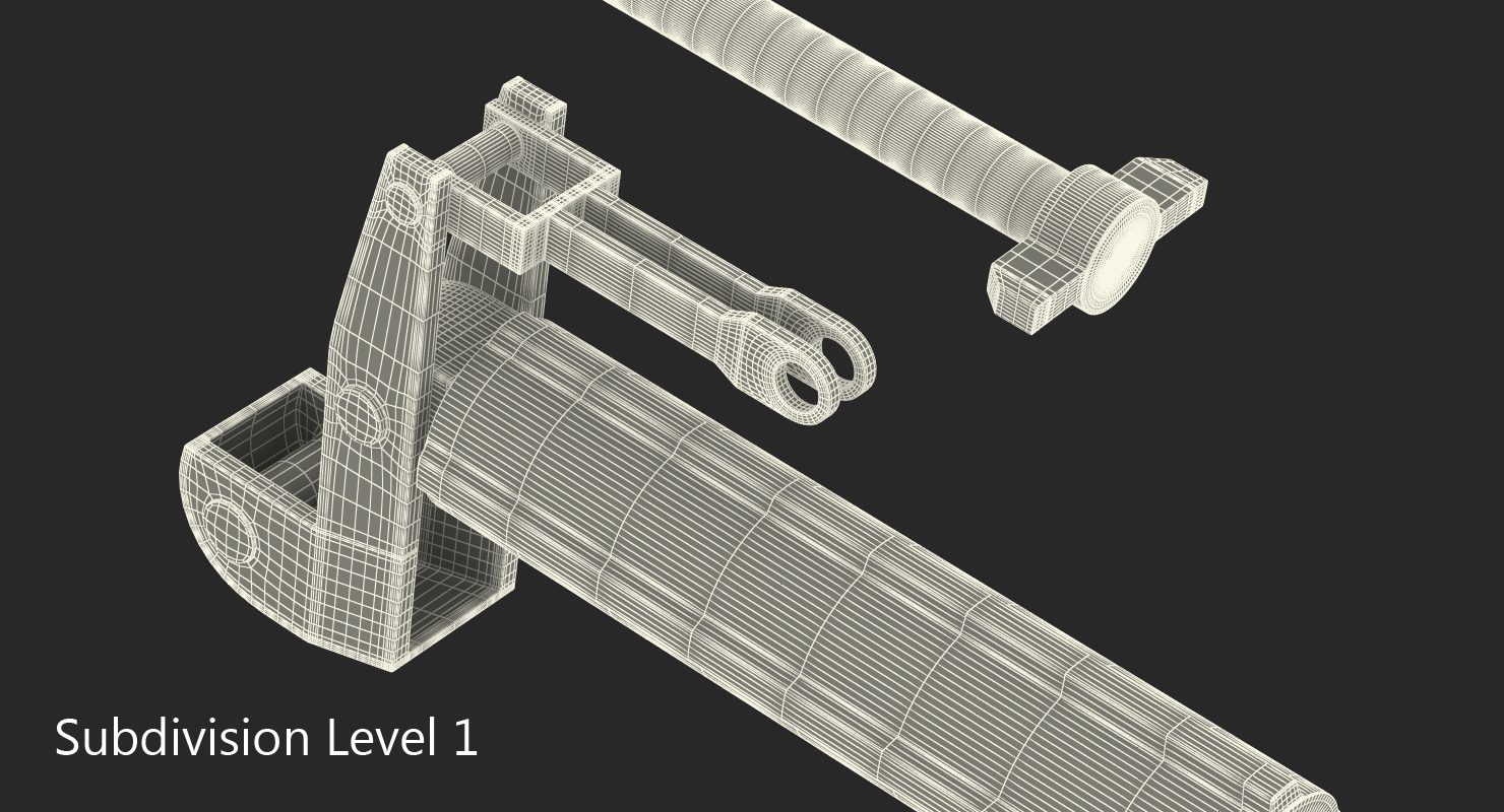 3D model Sci Fi Painted Hydraulic Cylinder 4