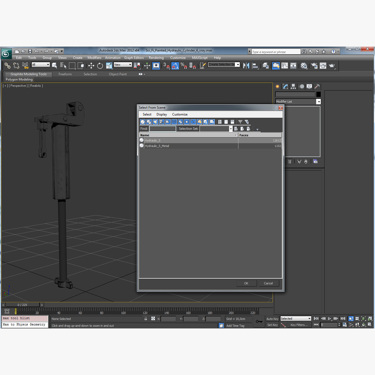 3D model Sci Fi Painted Hydraulic Cylinder 4