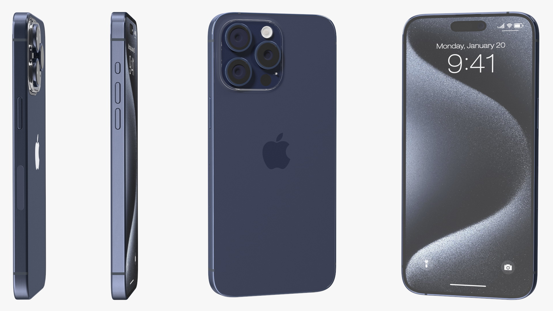 Apple IPhone 15 Pro Max Blue Titanium 3D