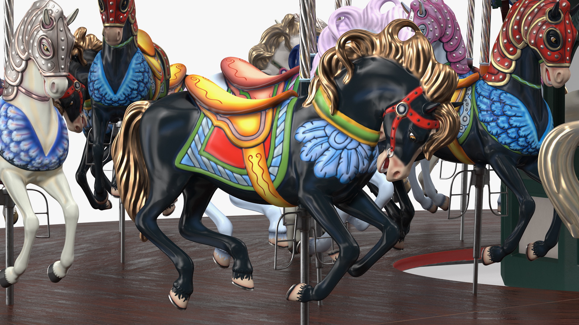 Amusment Park Carousel 3D