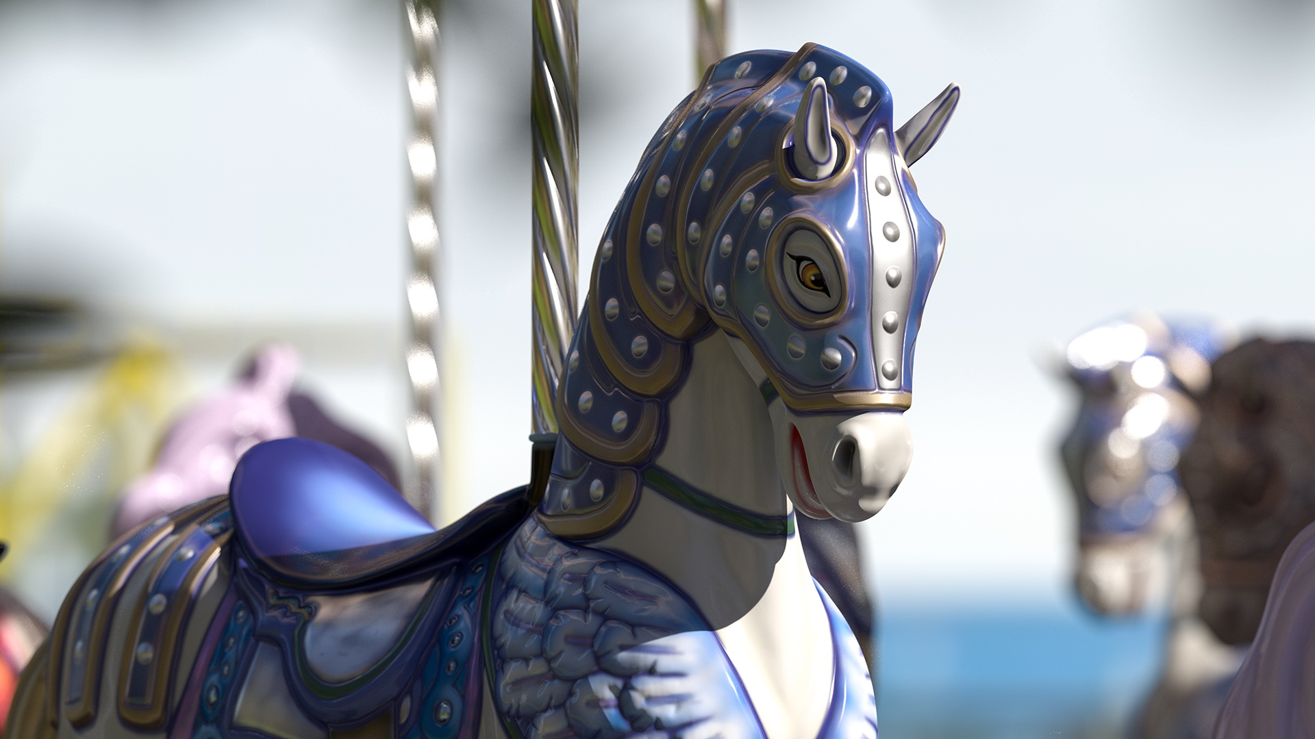 Amusment Park Carousel 3D