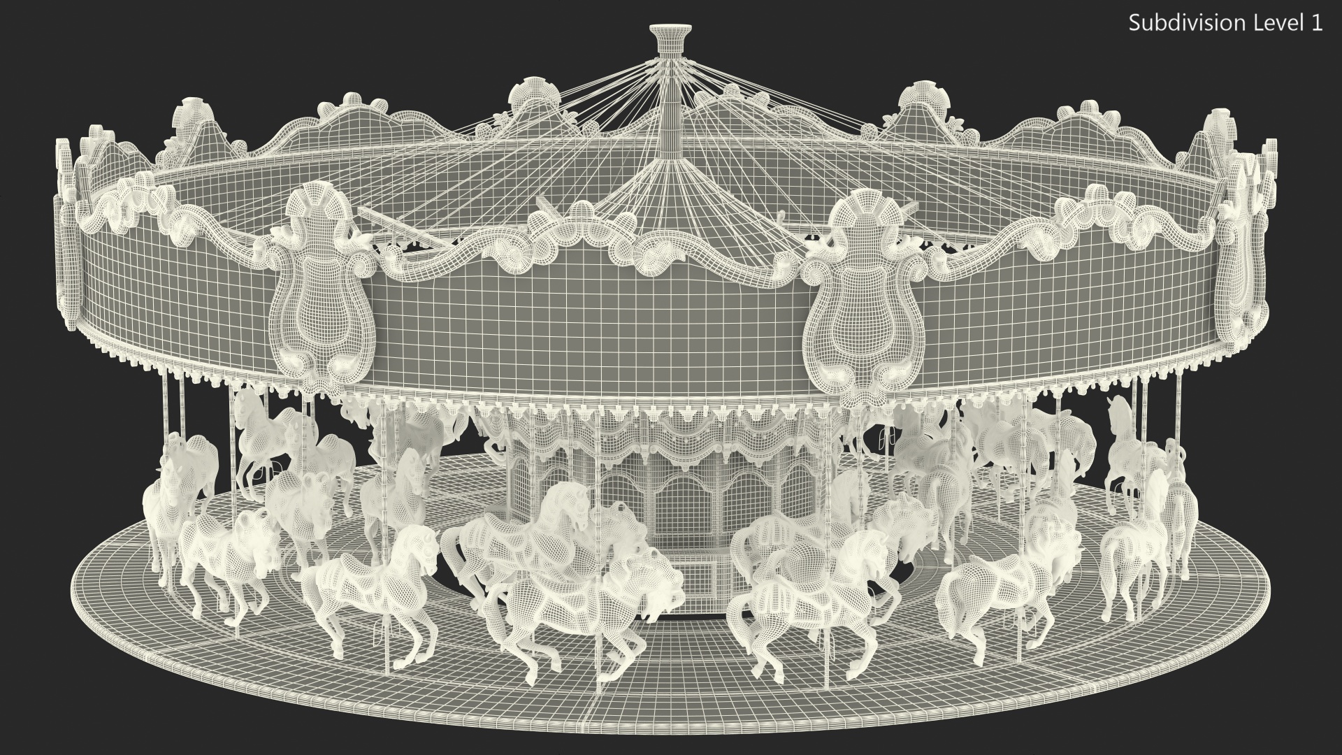 Amusment Park Carousel 3D