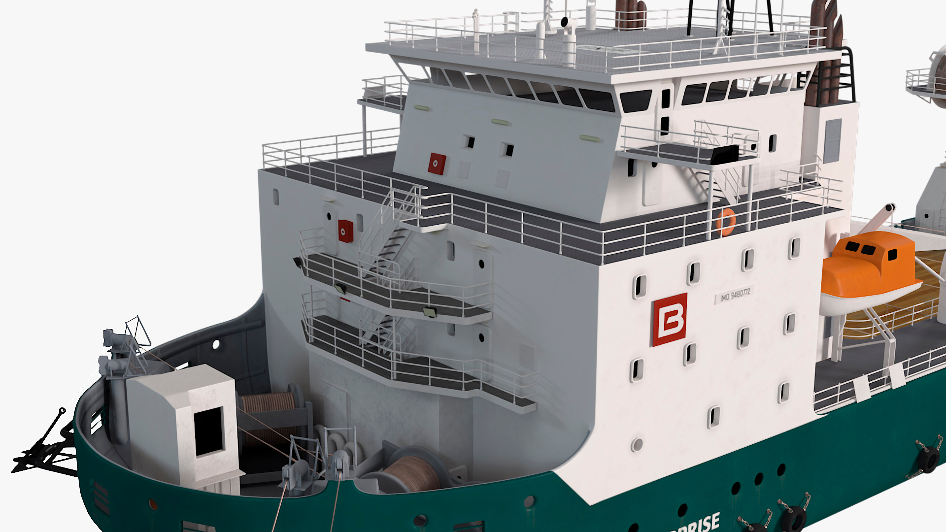 Construction Vessel and Marine Hydraulic Pile Hammer 3D