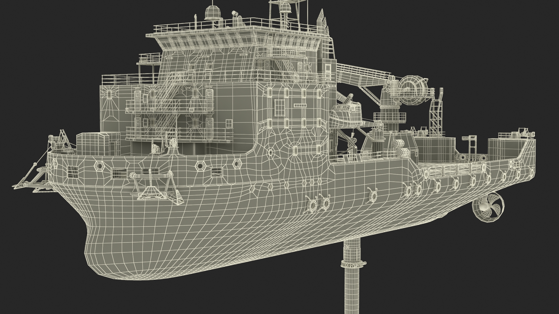 Construction Vessel and Marine Hydraulic Pile Hammer 3D