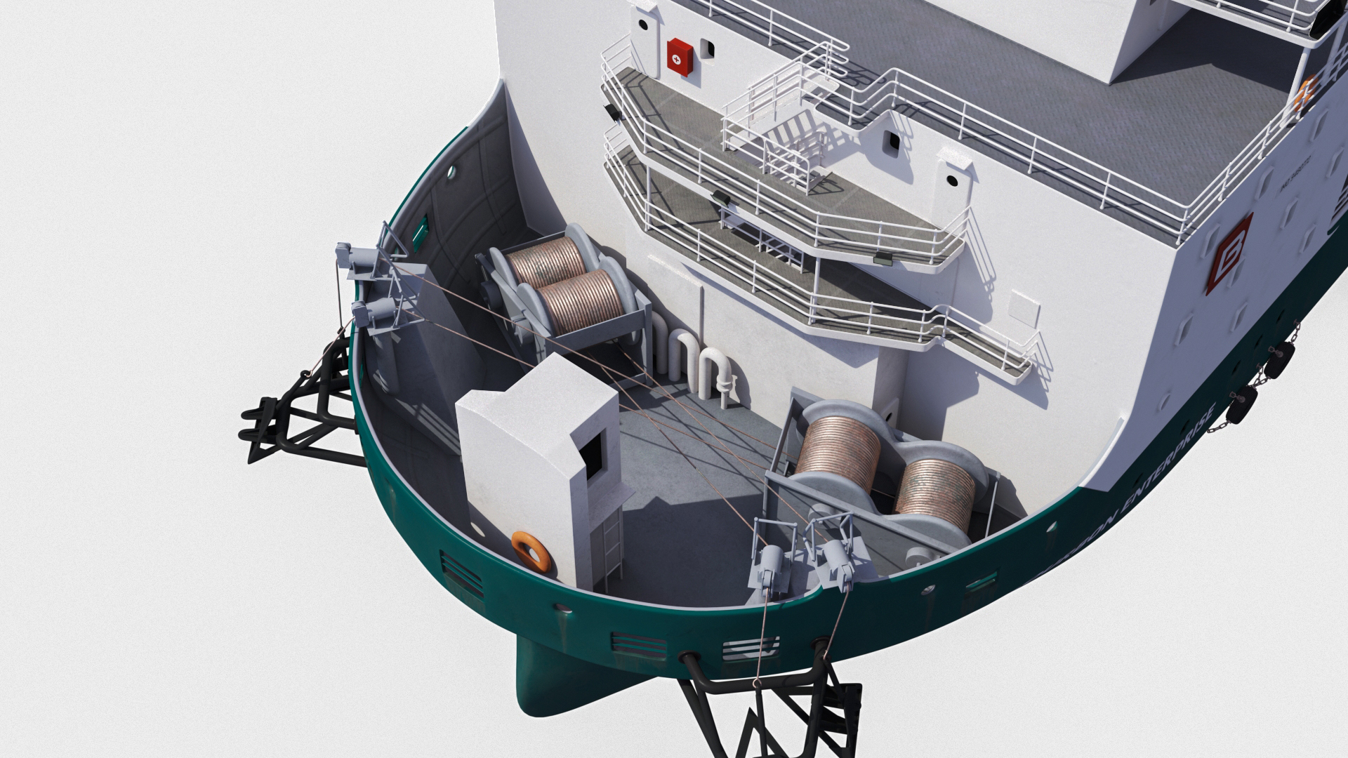 Construction Vessel and Marine Hydraulic Pile Hammer 3D