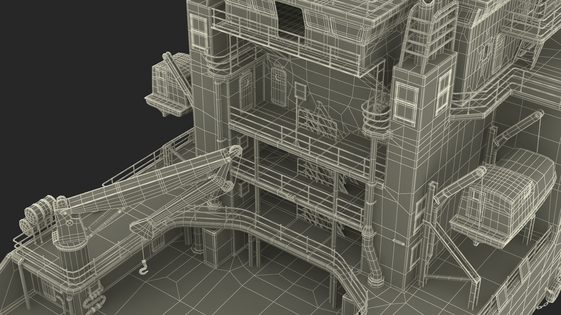 Construction Vessel and Marine Hydraulic Pile Hammer 3D