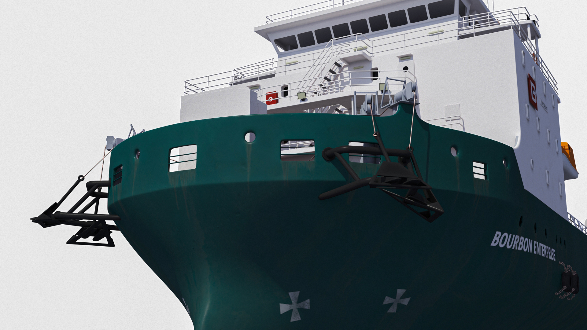Construction Vessel and Marine Hydraulic Pile Hammer 3D