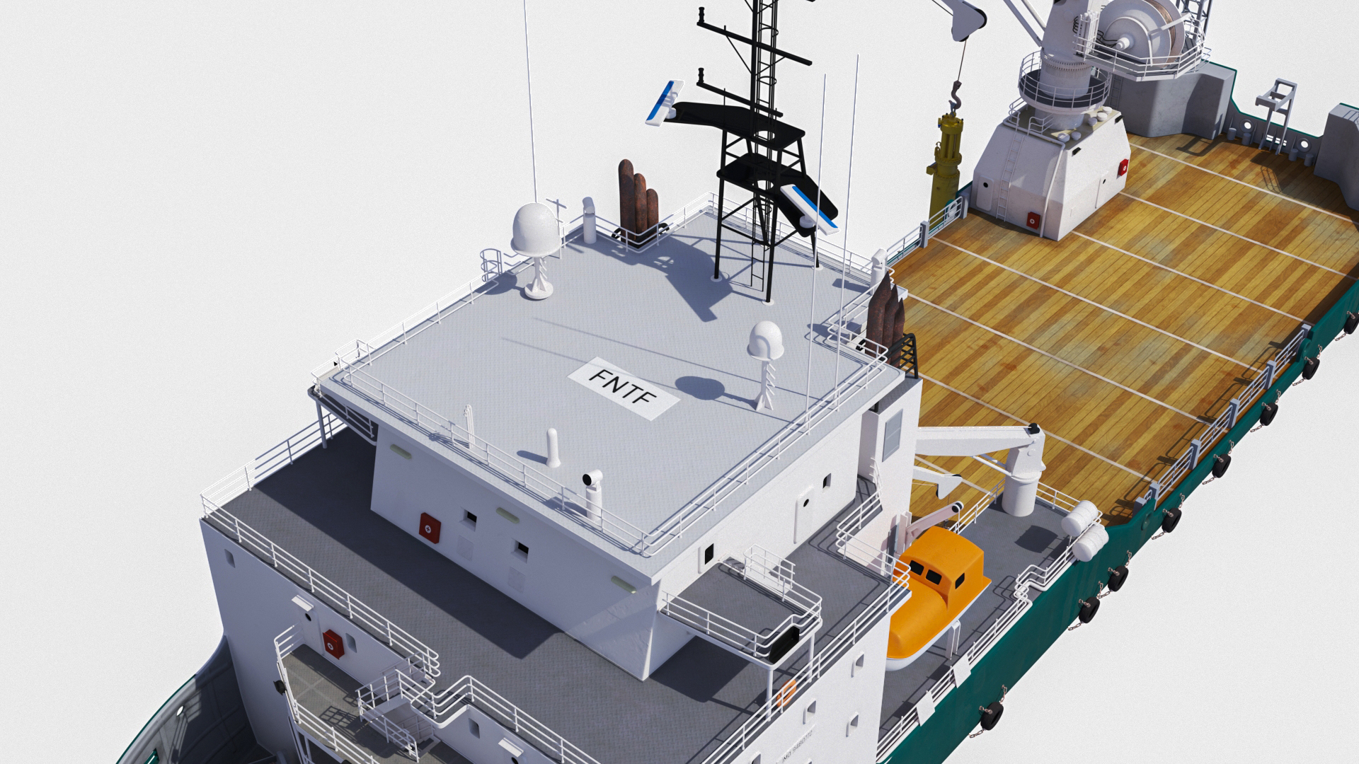 Construction Vessel and Marine Hydraulic Pile Hammer 3D