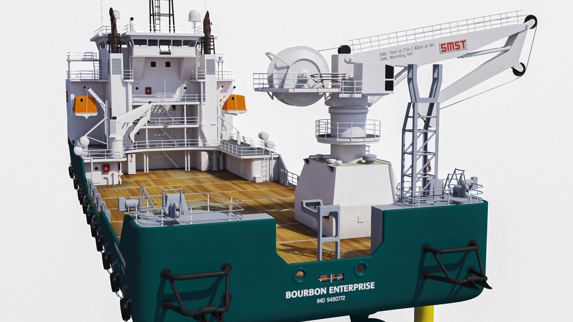 Construction Vessel and Marine Hydraulic Pile Hammer 3D