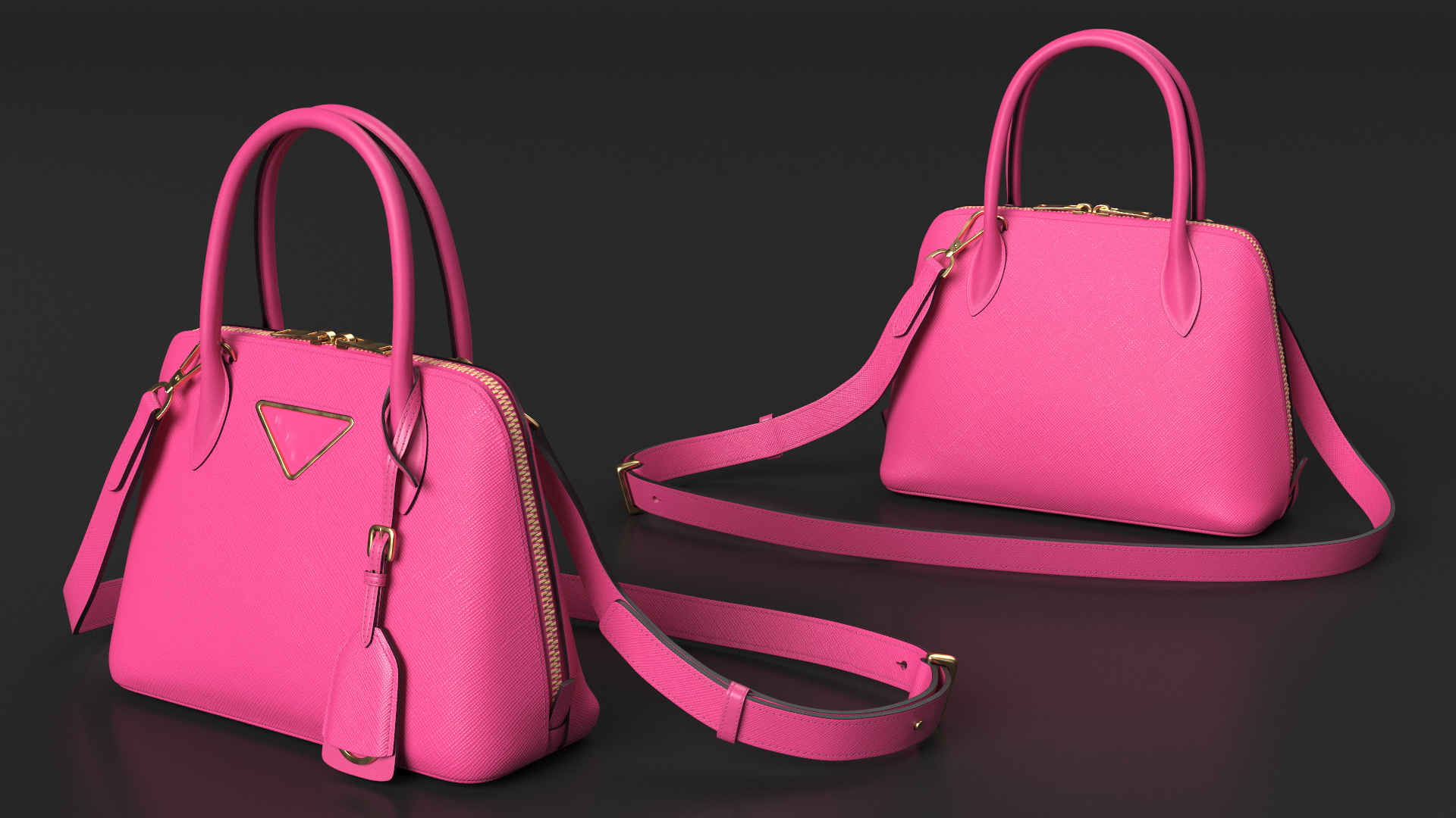 3D Fashionable Leather Bag Magenta