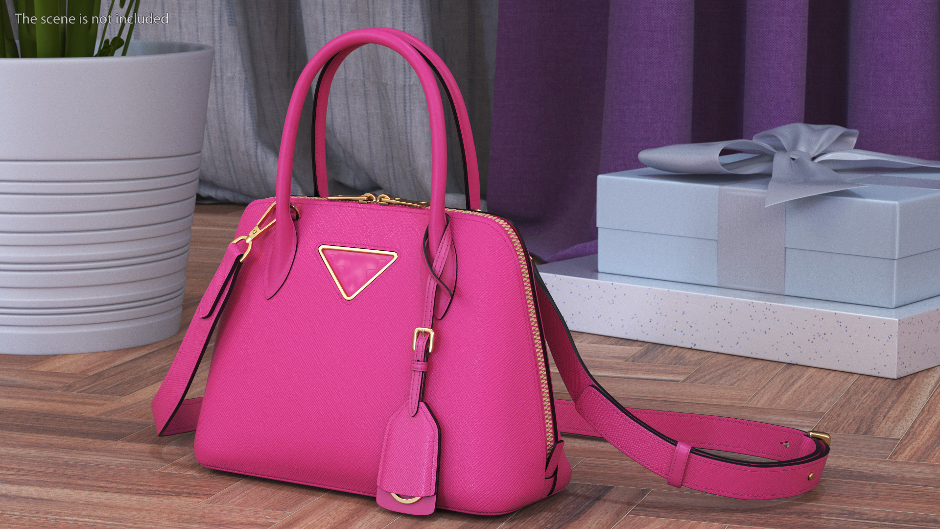 3D Fashionable Leather Bag Magenta