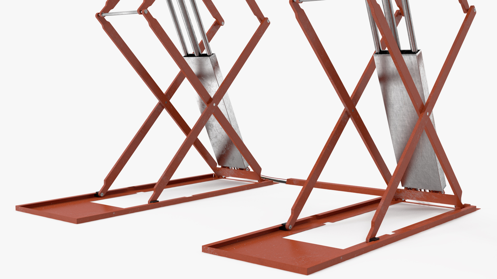 3D Industrial Car Lift Rigged
