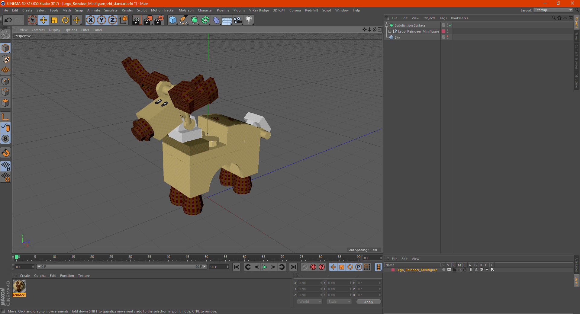 Lego Reindeer Minifigure 3D model