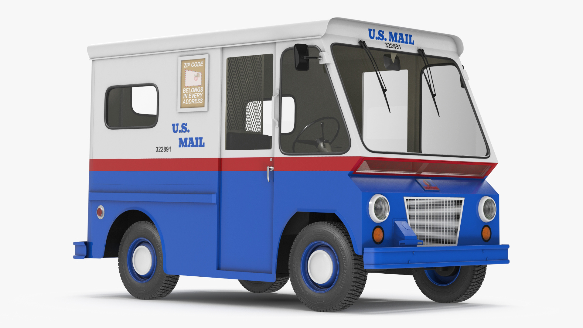 US Mail Truck Studebaker ZIP Van 3D