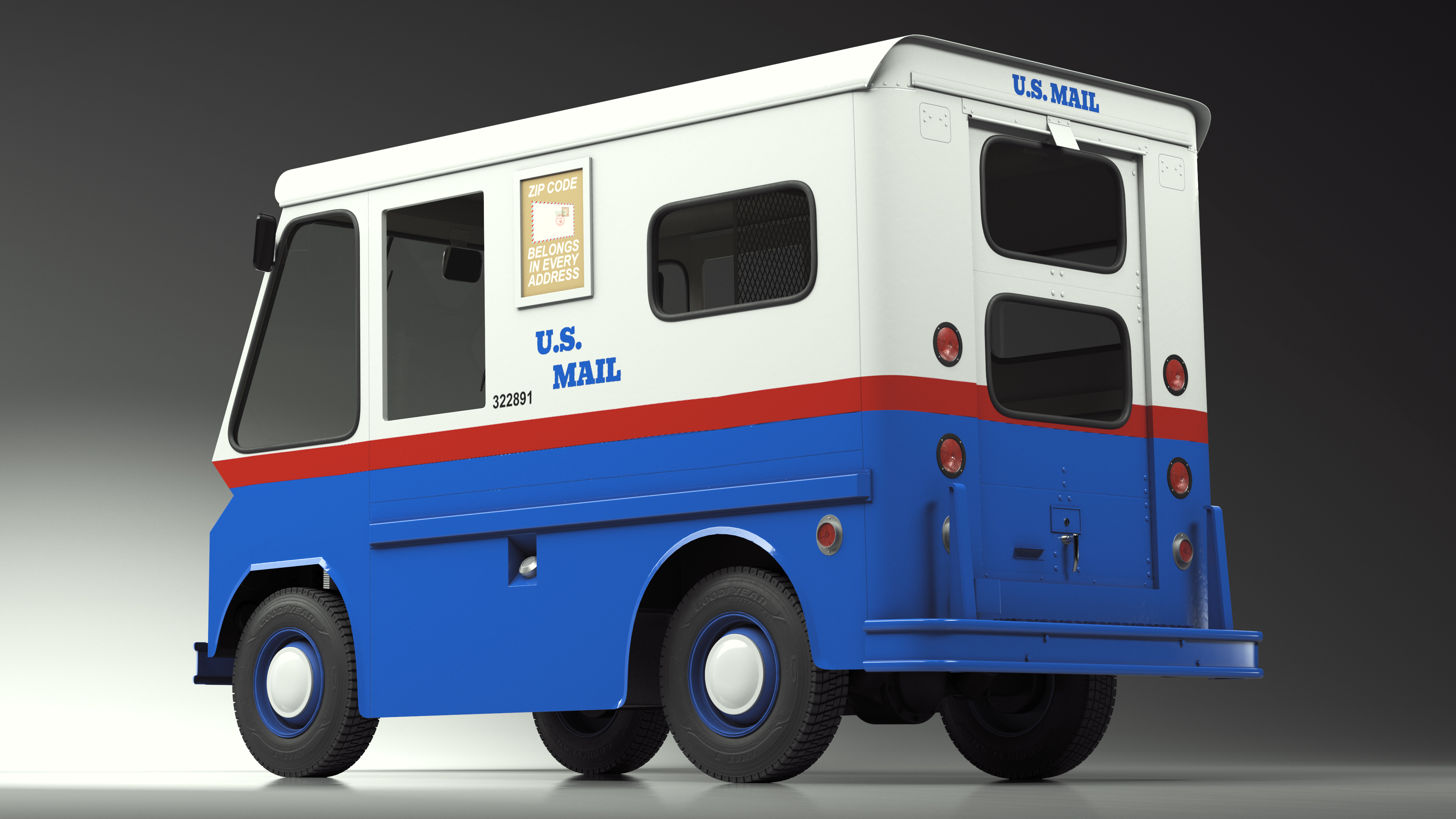 US Mail Truck Studebaker ZIP Van 3D