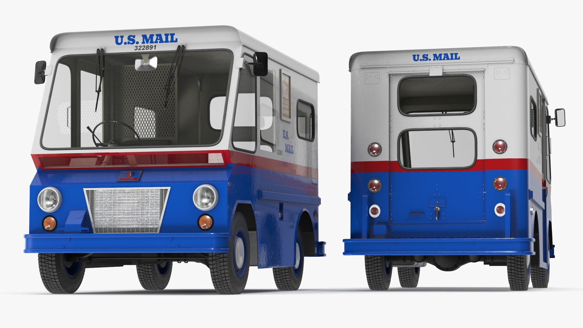 US Mail Truck Studebaker ZIP Van 3D