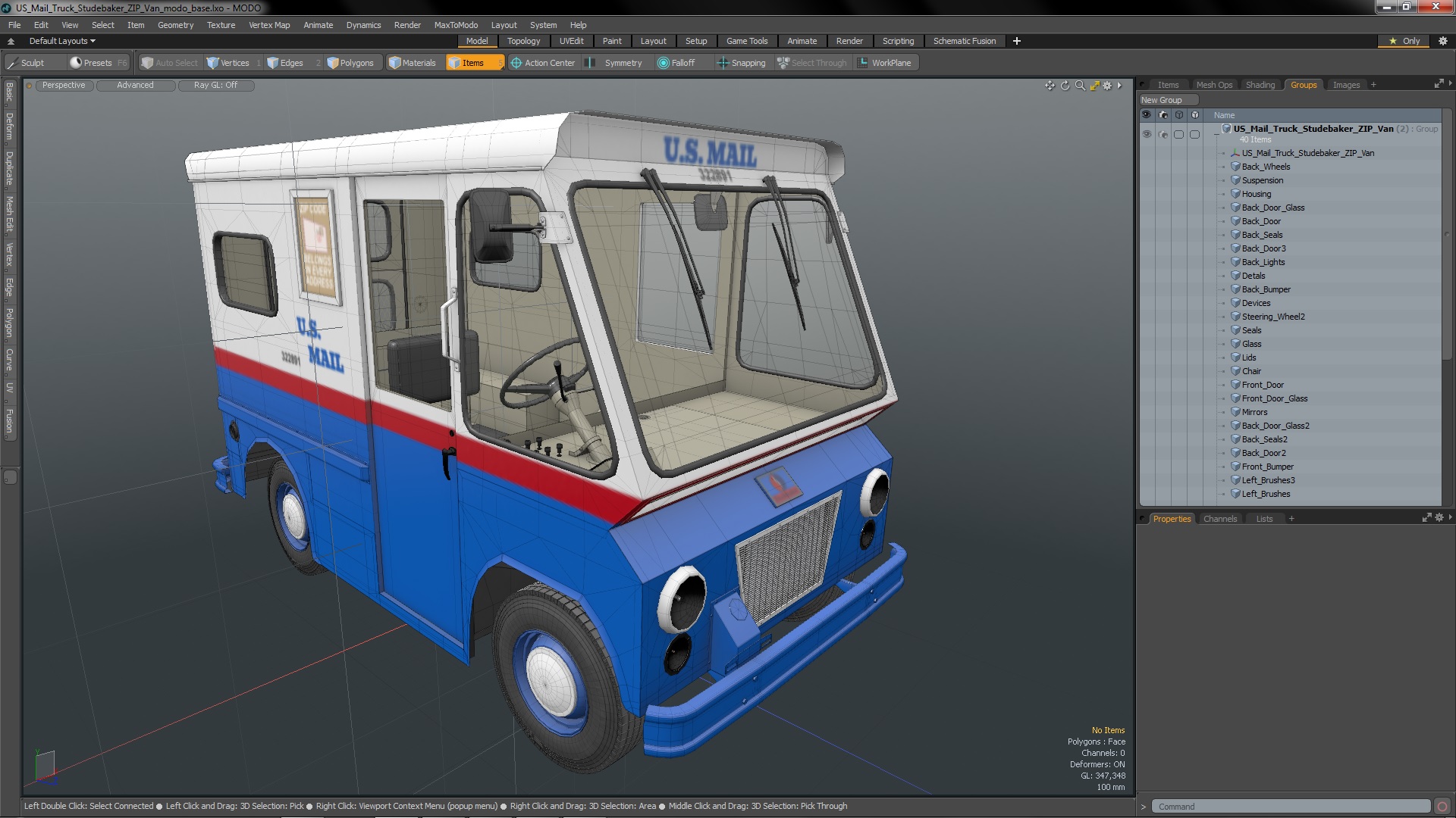 US Mail Truck Studebaker ZIP Van 3D