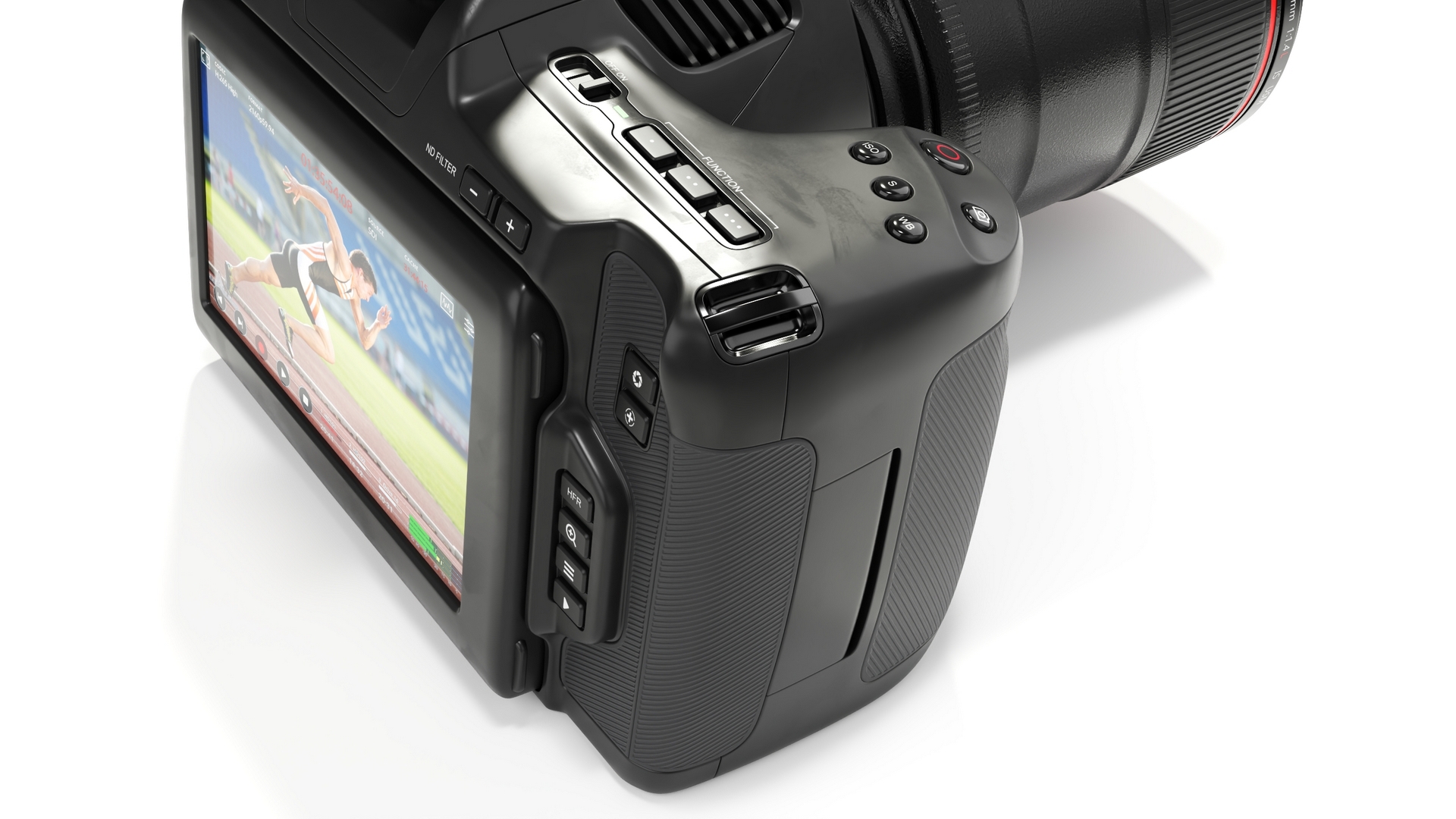 3D Professional Cinema Camera Premium Light On with Lens model